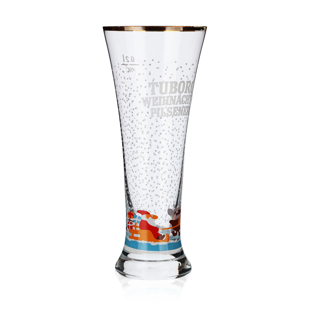 Tuborg Bier Glas 0,2l Gläser Bierglas Becher Pokal "Weihnachtenr" Goldrand RC – Ansicht 2