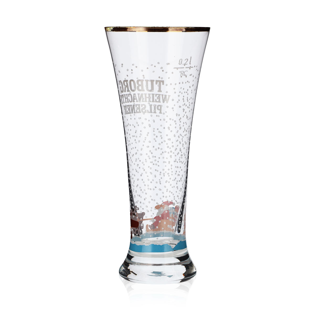 Tuborg Bier Glas 0,2l Gläser Bierglas Becher Pokal "Weihnachtenr" Goldrand RC – Ansicht 3