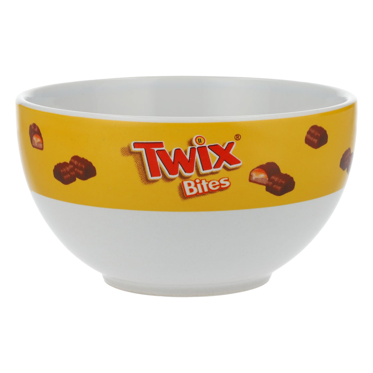 Twix Süßigkeiten Müslischale Snackschale weiß/gelb Heute schon geteilt?
