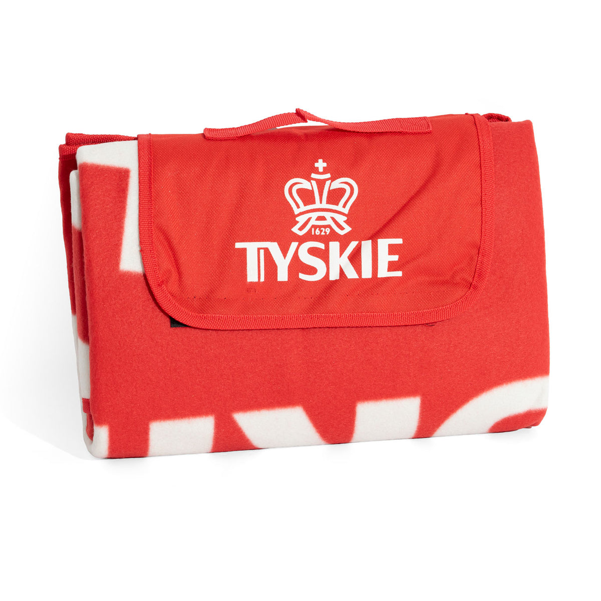 Tyskie Bier Decke Picknickdecke Fleecedecke Kuscheldecke Terrassendecke 150x125cm Rot