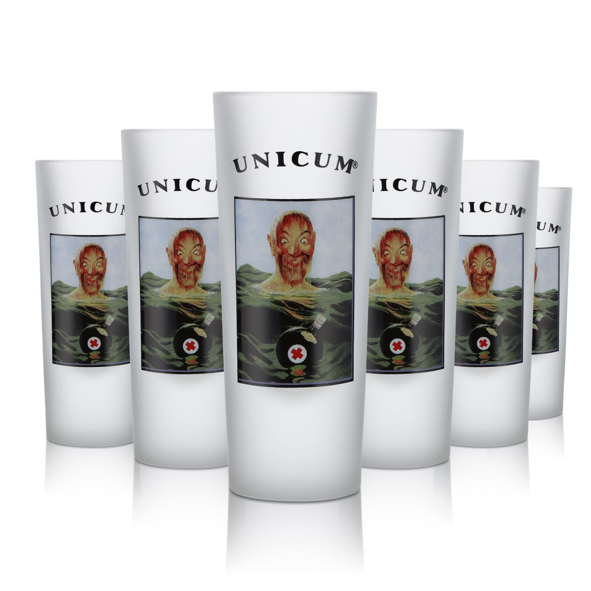 Unicum Likörglas Schnapsglas 0,128l Shot Stamper Kurze Satniert Sammler Edition