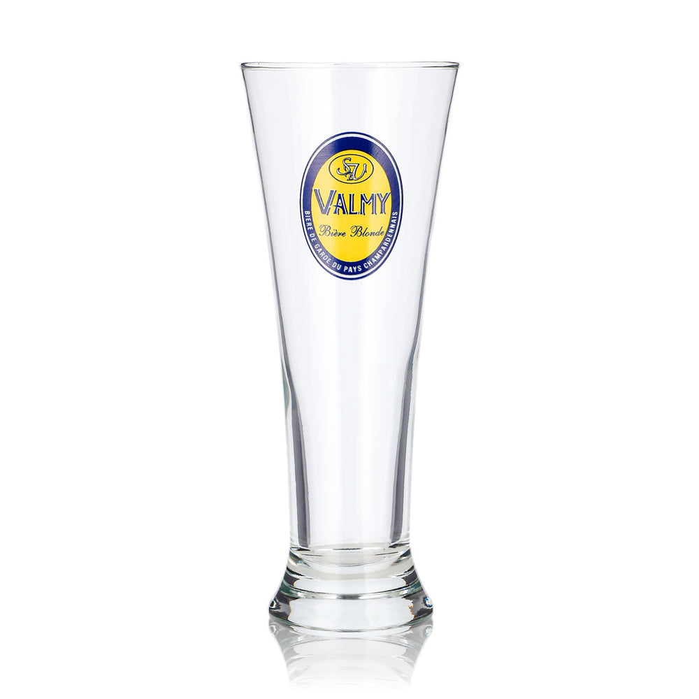 Valmy Bier Glas 0,25l Pokal gelbes Logo Longdrink Durabor
