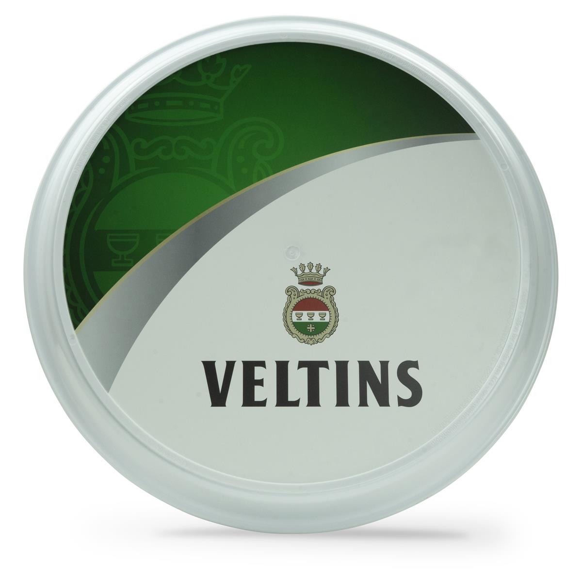 Veltins Bier Tablett Serviertablett Kellnertablett schwarz gummiert unterseite weiß