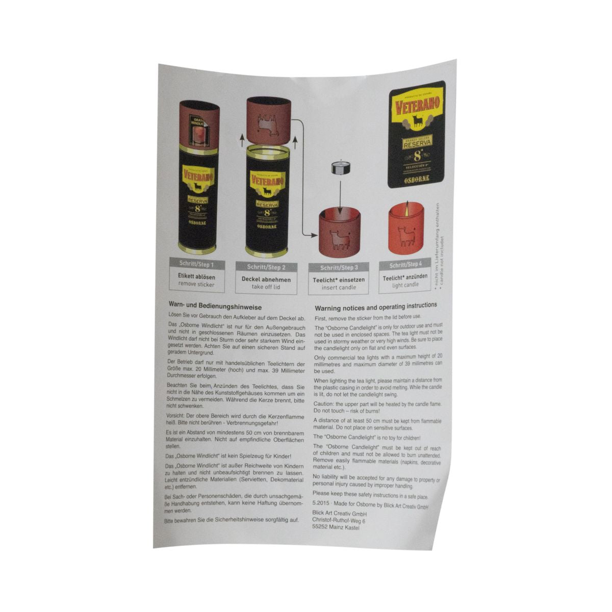 Veterano Osborne Windlicht Teelicht Halter Licht Dekoration Ambiente Lampe – Ansicht 4