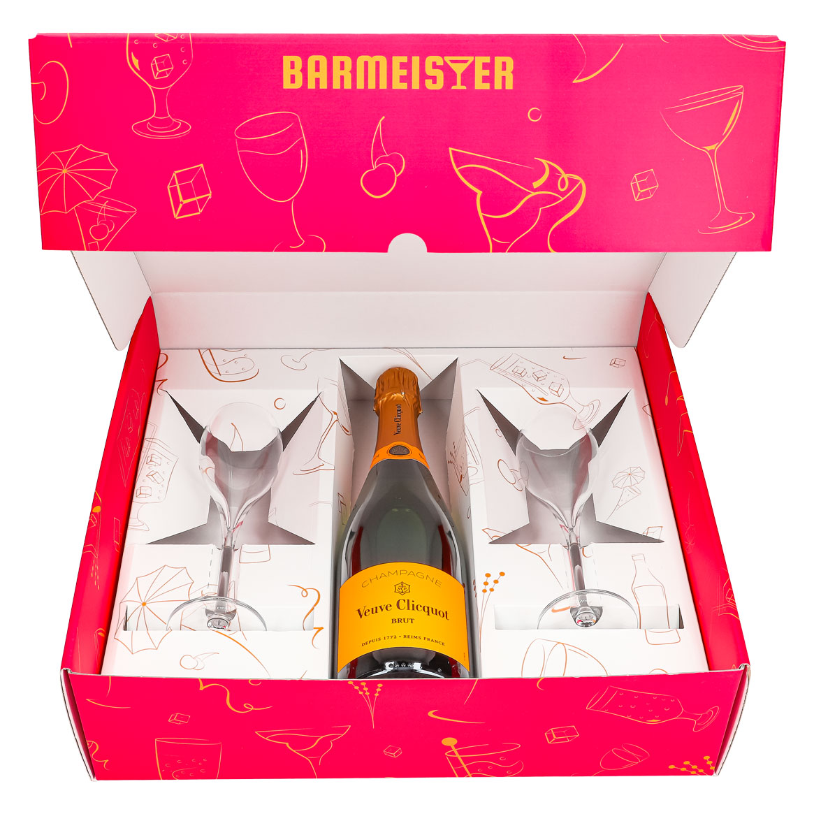 Veuve Clicquot Champagner Geschenkset 0,75l 12,5% + Flöte 0,1l klar I Pink – Ansicht 2