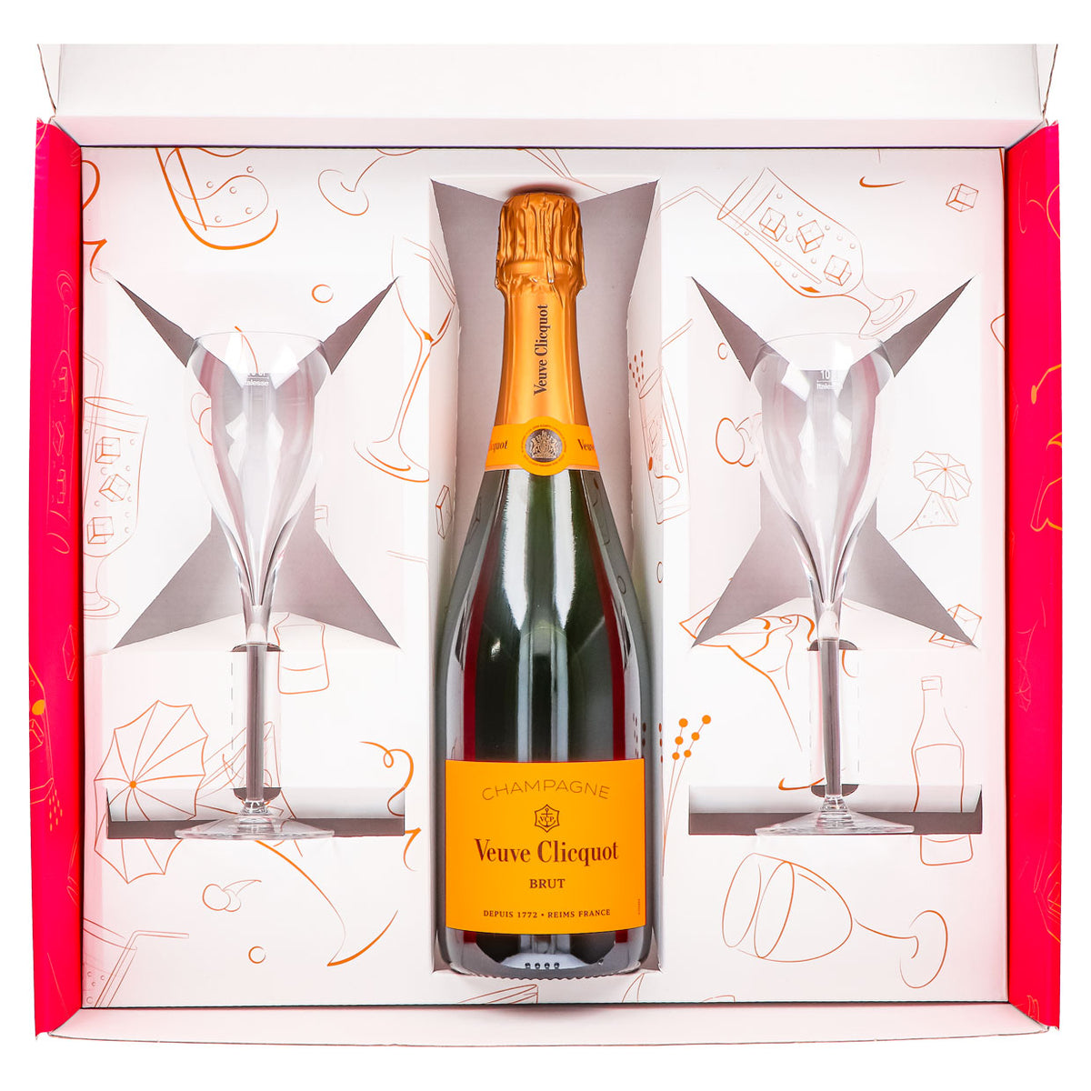 Veuve Clicquot Champagner Geschenkset 0,75l 12,5% + Flöte 0,1l klar I Pink – Ansicht 4