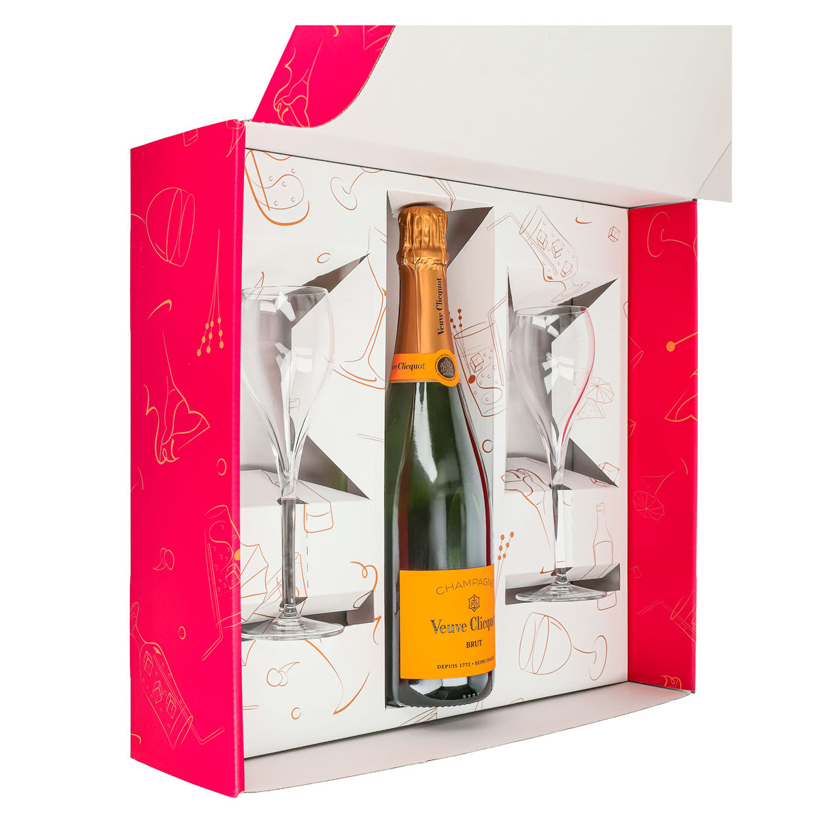 Veuve Clicquot Champagner Geschenkset 0,75l 12,5% + Flöte 0,1l klar I Pink – Ansicht 5
