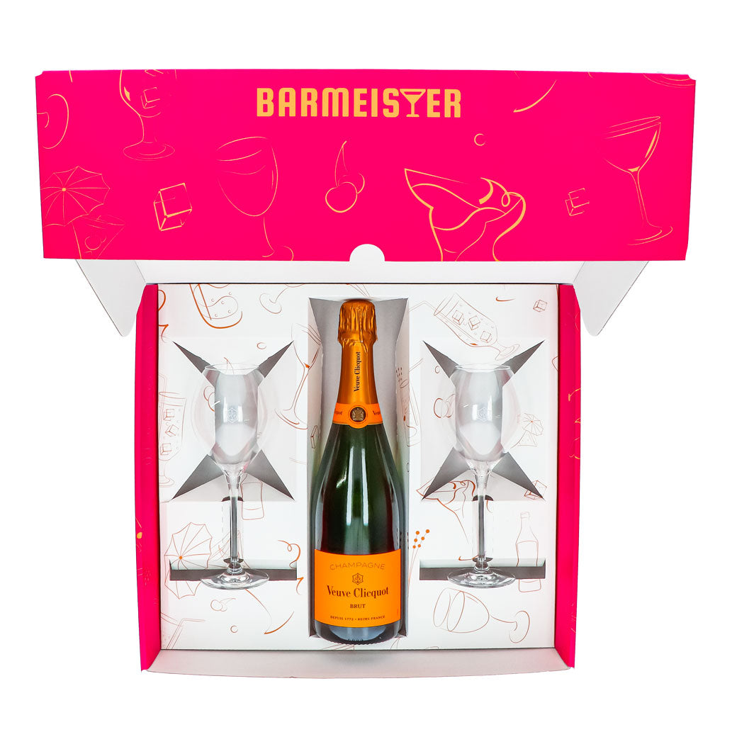 Veuve Clicquot Champagner Geschenkset 0,75l 12,5% + Flöte 0,1l bauchig I Pink – Ansicht 3