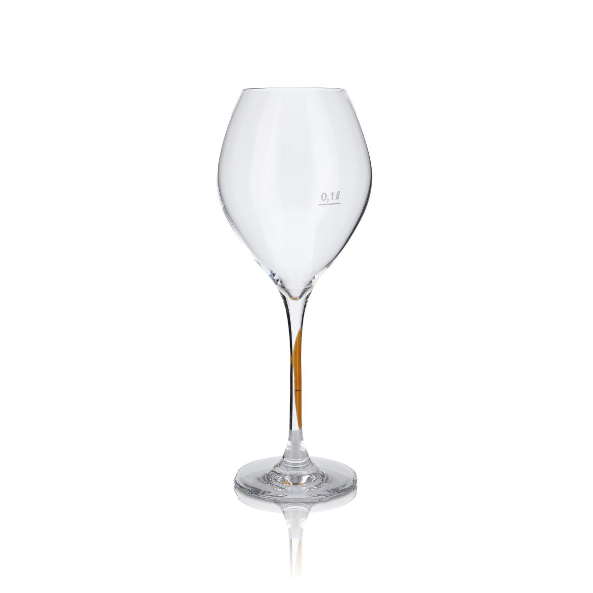 Veuve Clicquot Champagner Glas Trendy Prestige Yellow 280 ml Flöte mit orangenem Stiel – Ansicht 2