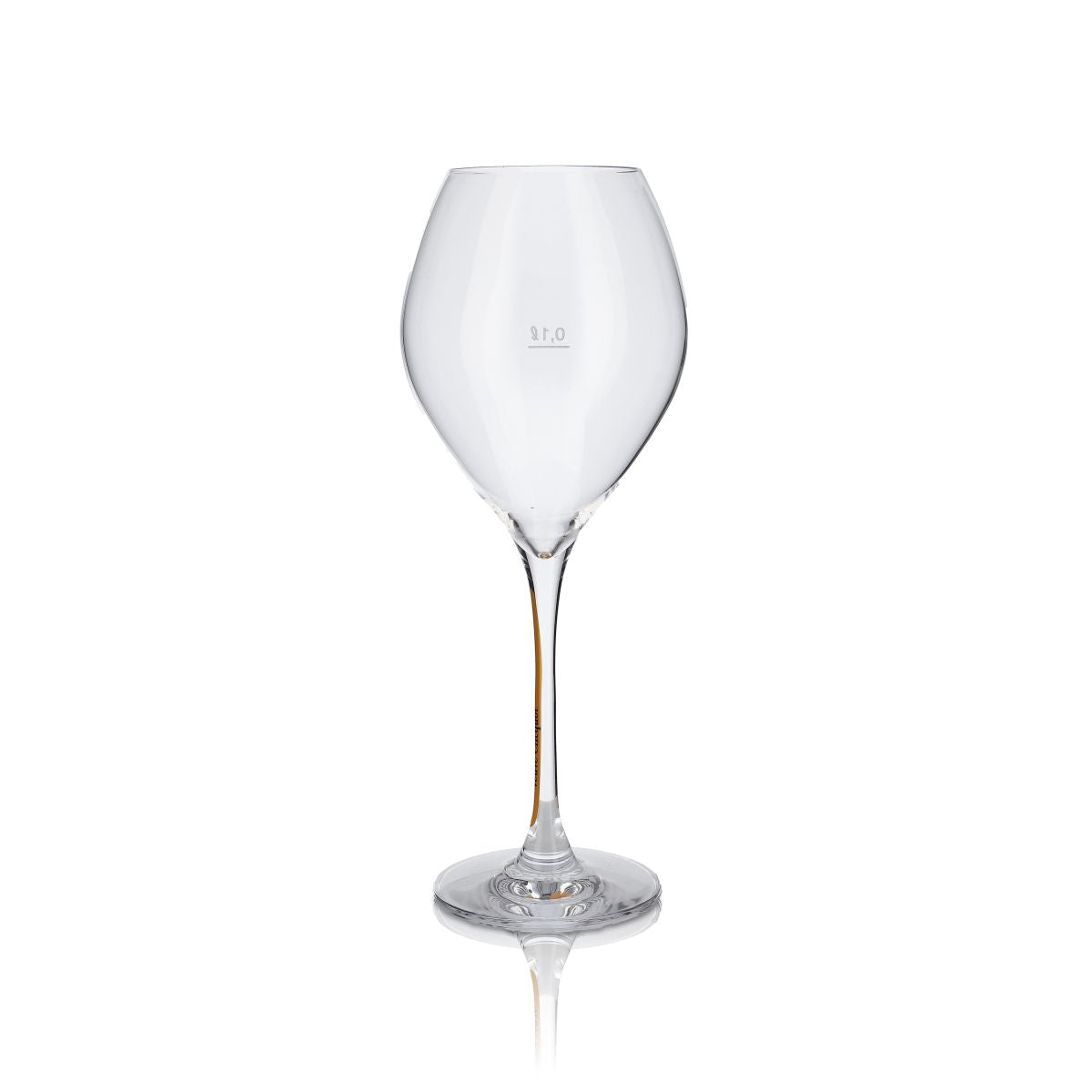 Veuve Clicquot Champagner Glas Trendy Prestige Yellow 280 ml Flöte mit orangenem Stiel – Ansicht 3