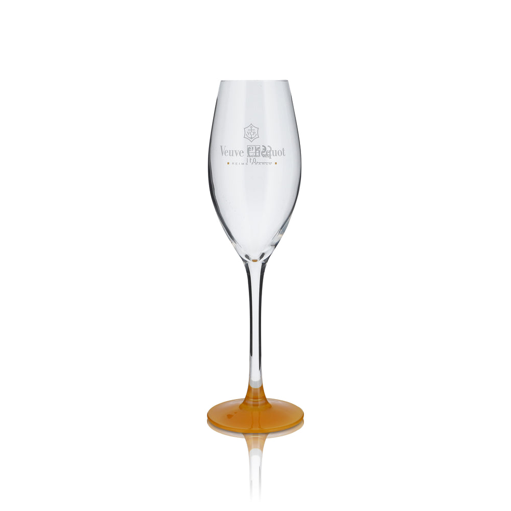 Veuve Clicquot Glas 0,1l Exklusiv Champagner Kelch Flöte Fuß Orange Seltene Gläser