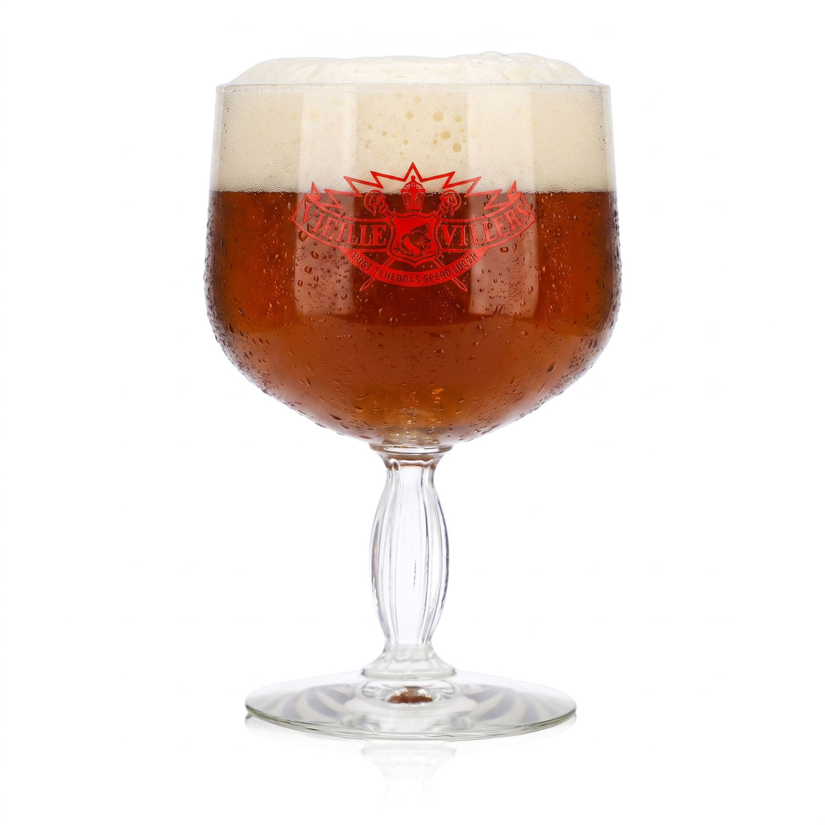 Villers Bier Glas 0,44l Tulpe Vieille Villers Rotes Logo