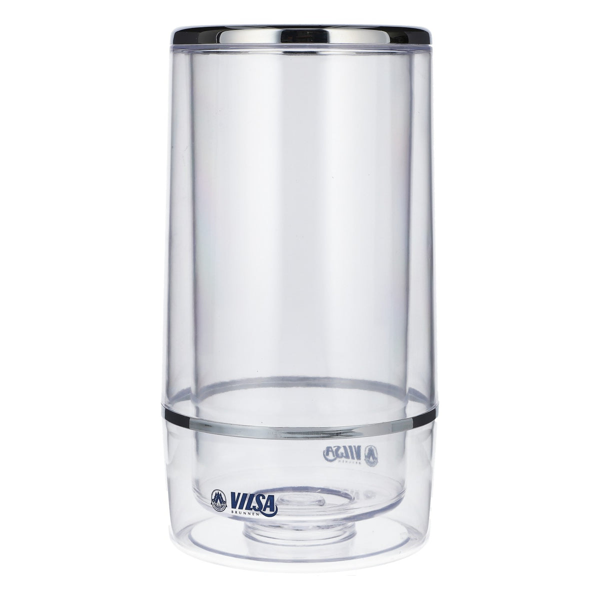 Vilsa Wasser Flaschenkühler Acryl Chromrand Transparent Getränkekühler – Ansicht 3
