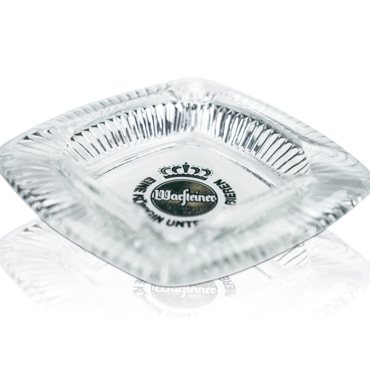 Warsteiner Bier Aschenbecher Glas Relief Design 12,5x12,5 Ascher Tisch Zigarette – Ansicht 4