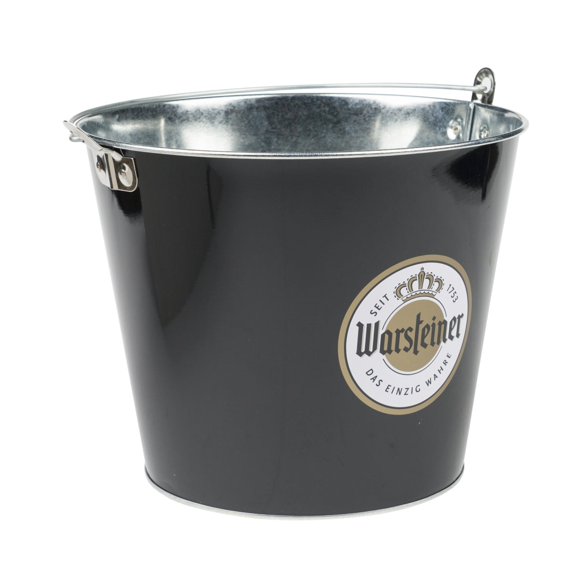 Warsteiner Bier Eiseimer Kühler Henkel Flaschen Eiswürfel Kübel Metall Box Bar – Ansicht 2