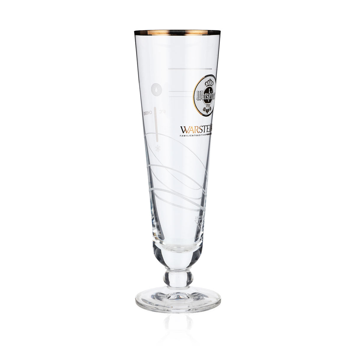 Warsteiner Bier Glas Biergläser Anleitungs Bier Glas mit färbener Temperatur "Z" – Ansicht 2