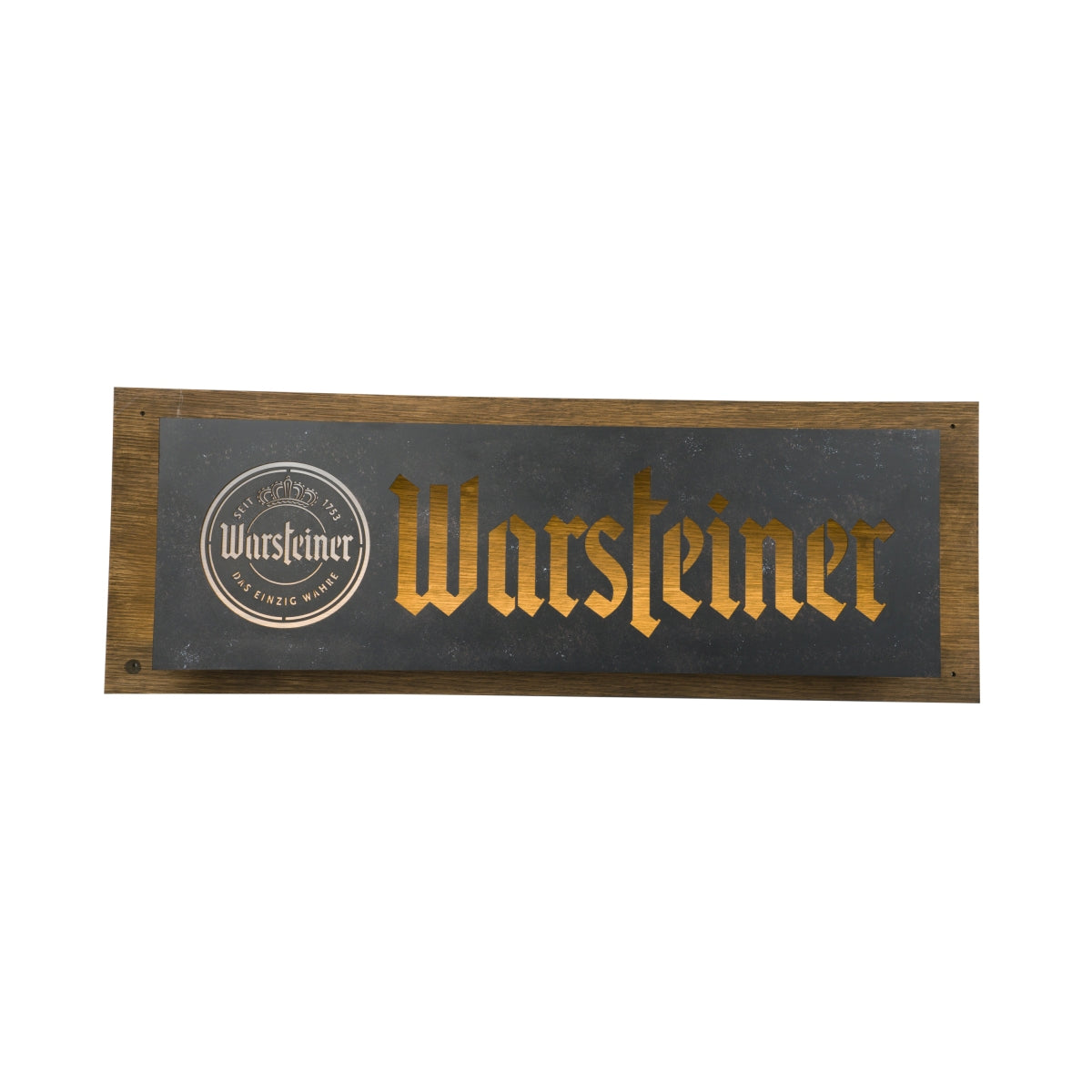 Warsteiner Bier Leuchtreklame 70x25cm LED Schild Licht Werbetafel Holz Wand – Ansicht 2