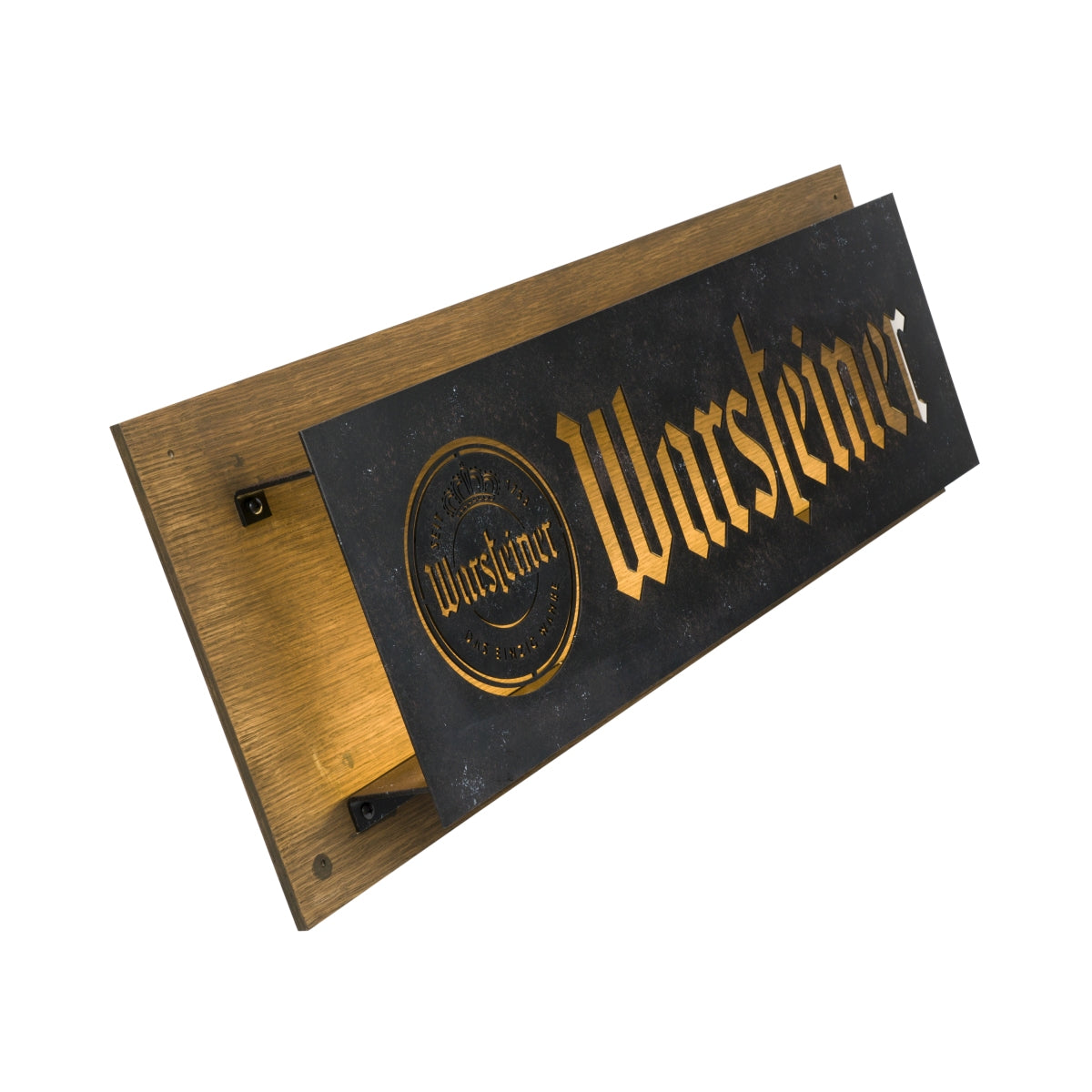 Warsteiner Bier Leuchtreklame 70x25cm LED Schild Licht Werbetafel Holz Wand – Ansicht 3