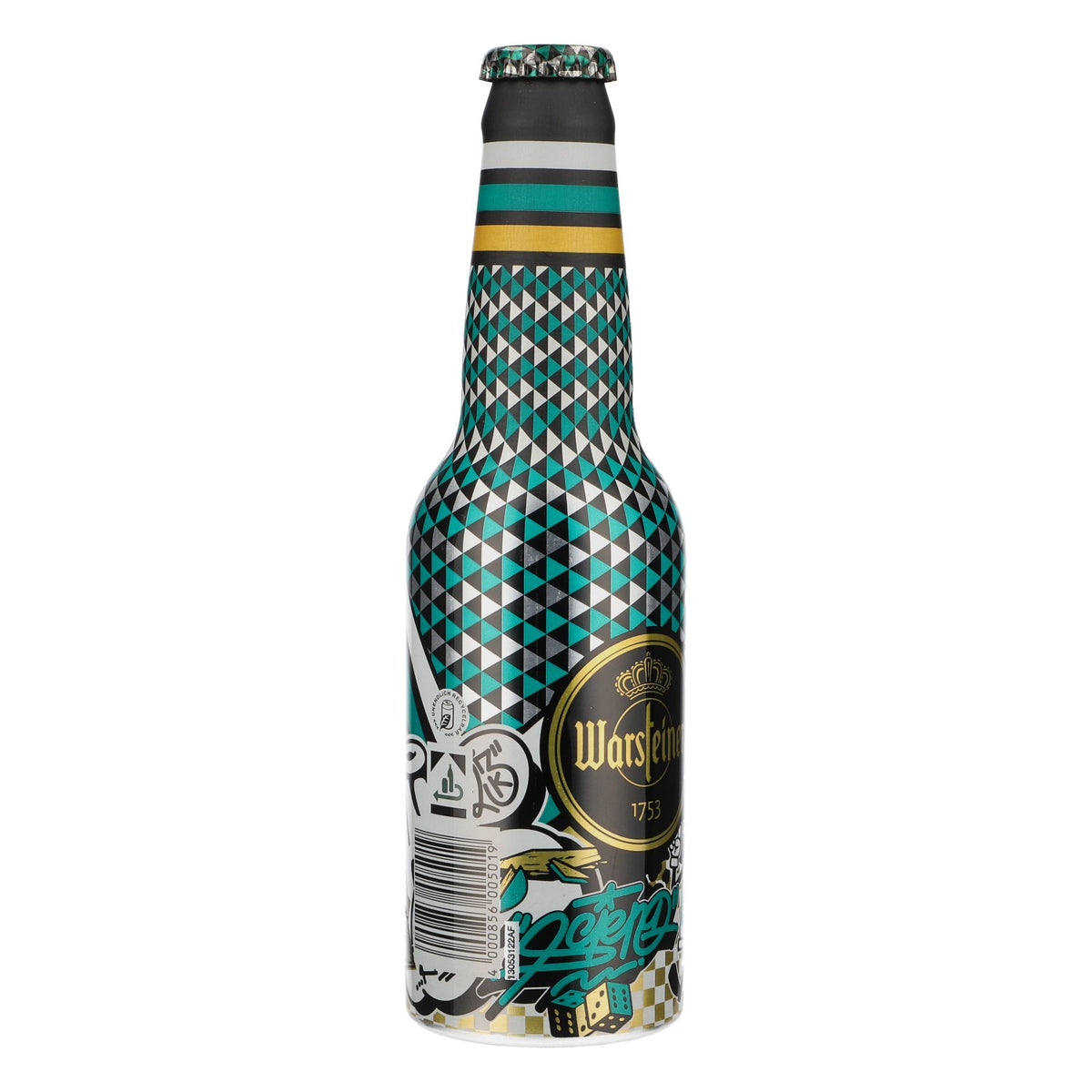 Warsteiner Bier Showflasche 0,33l Sammleredition Kariert grün/gold/schwarz – Ansicht 2