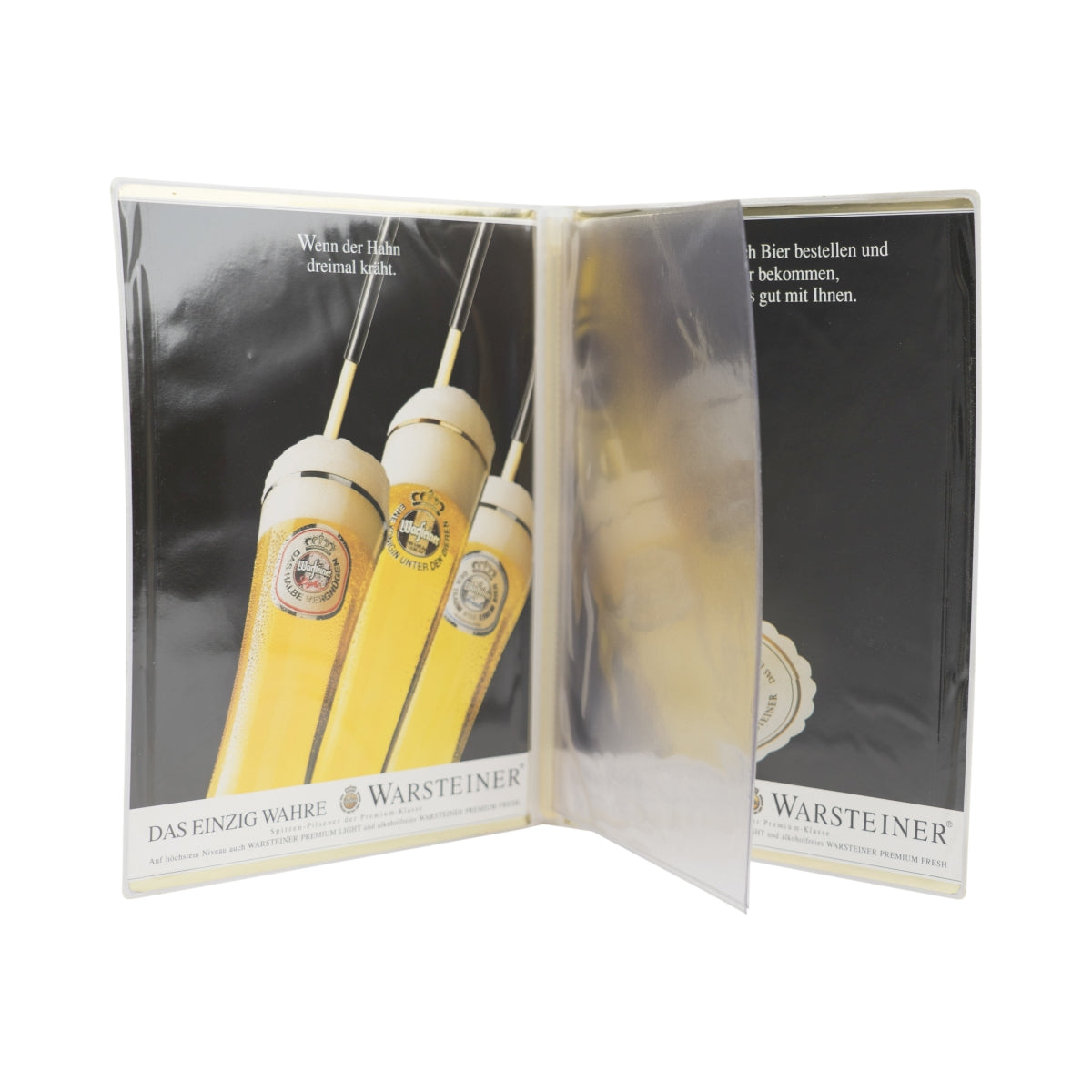 Warsteiner Bier Speisen- und Getränkekarte Silber 4 Seiten DINA5 Menu Halter – Ansicht 3