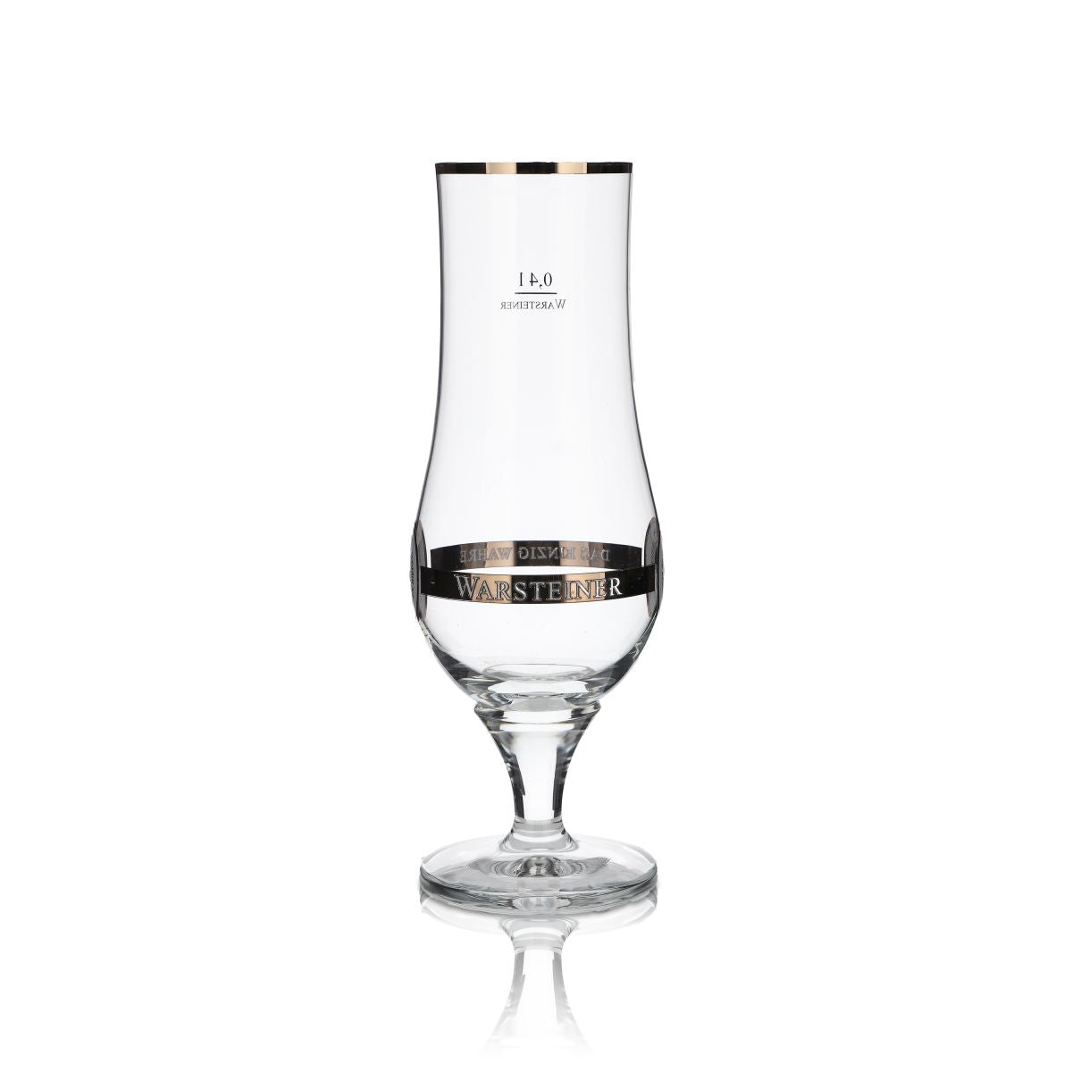 Warsteiner Pilstulpe Bierglas 0,4l Pokalglas Goldrand Kugelglas Brauerei Gastro – Ansicht 3