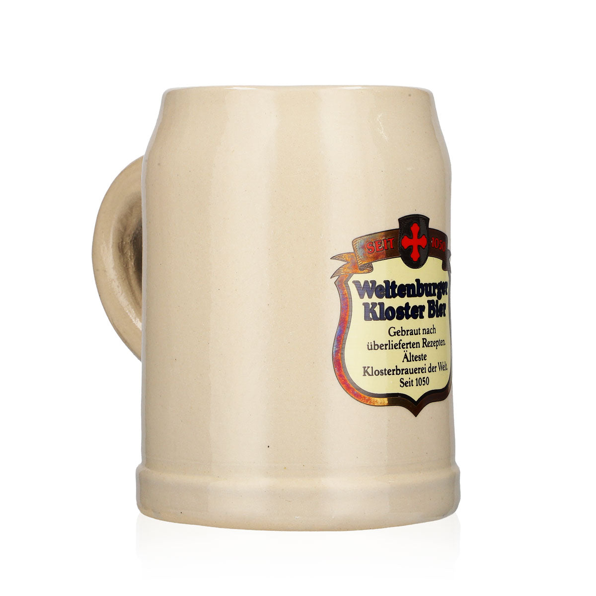 Weltenburger Kloster Glas 0,3l Tonkrug Steingut Bier Humpen Seidel Brauerei – Ansicht 2