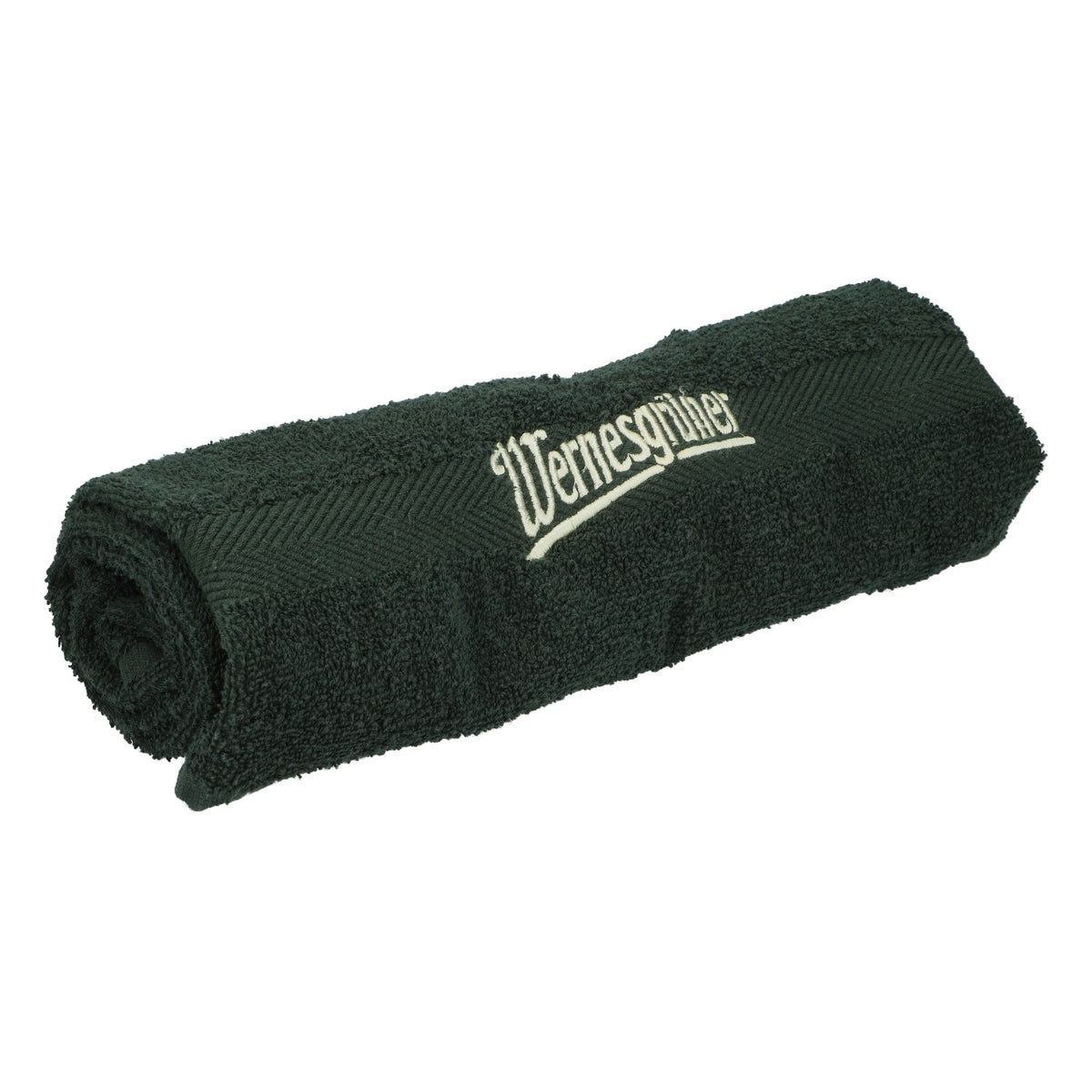 Wernesgrüner Bier Handtuch Bartowel Barhandtuch grün 92x48 mit Logo – Ansicht 2