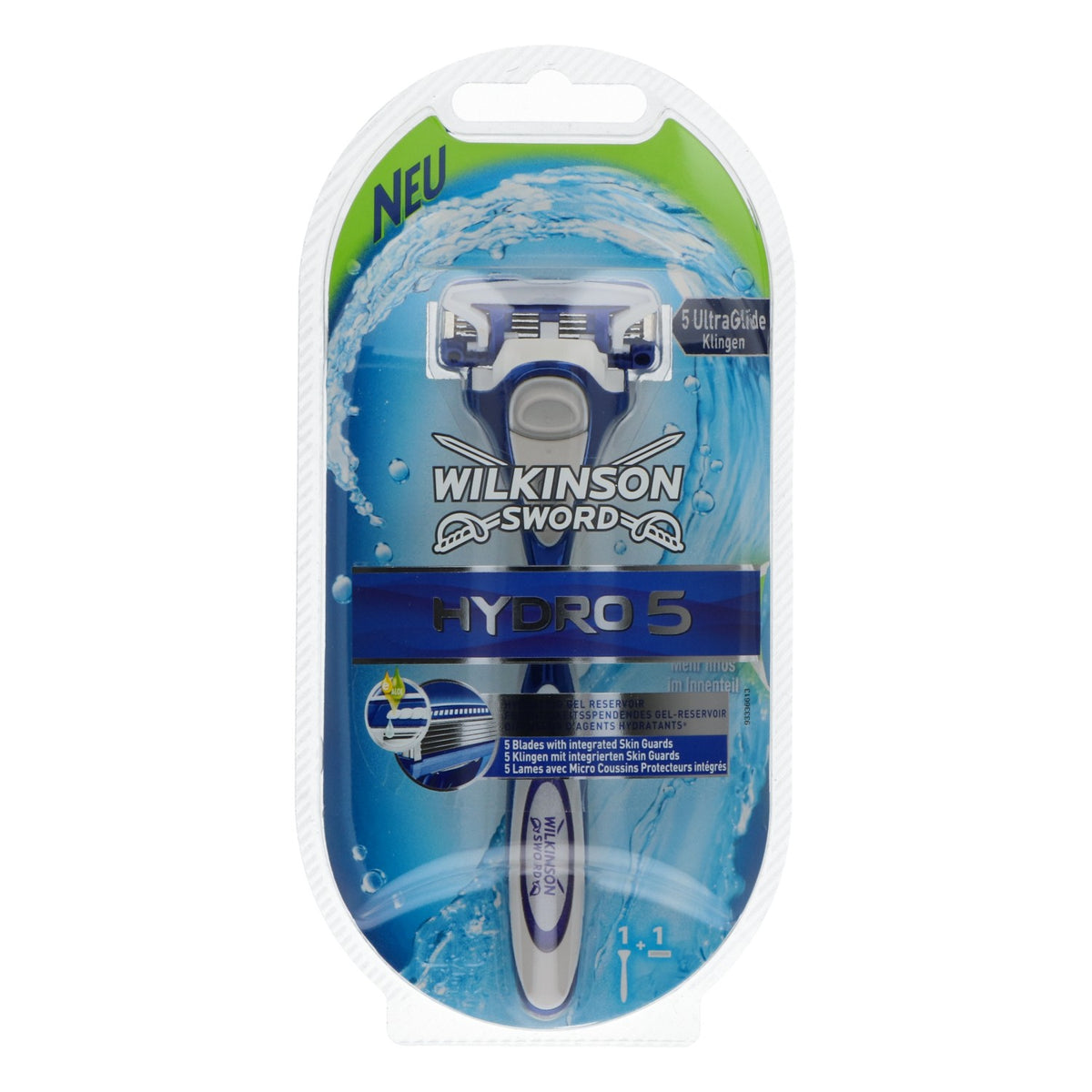 Wilkinson Sword Körperpflege Rassierer Hydro 5 mit einer Klinge blau