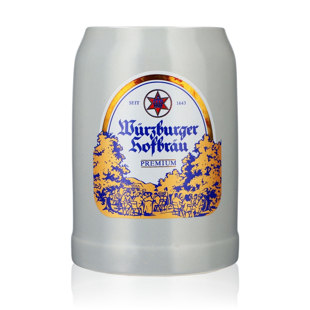 Würzburger Hofbräu Bierglas Krug Seidel Steinzeugkrug 0,7l Krug