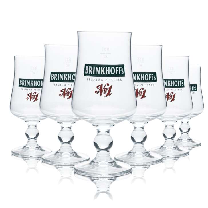 6x Brinkhoffs Bier Glas 0,3l Pokal Tulpe Gläser Brauerei Gastro Dortmund Pils