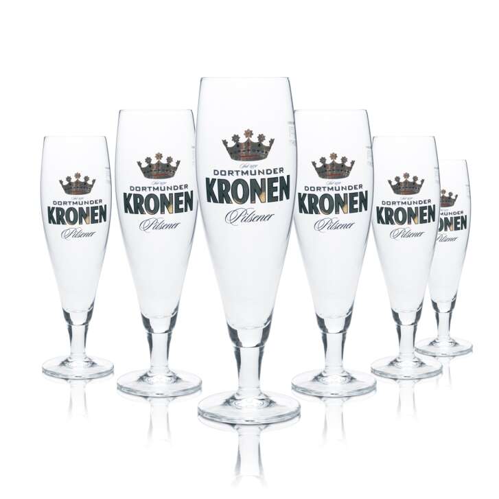 6x Kronen Bier Glas 0,25l Pokal Tulpe Gläser Pilsener Gastro Brauerei Kneipe Bar