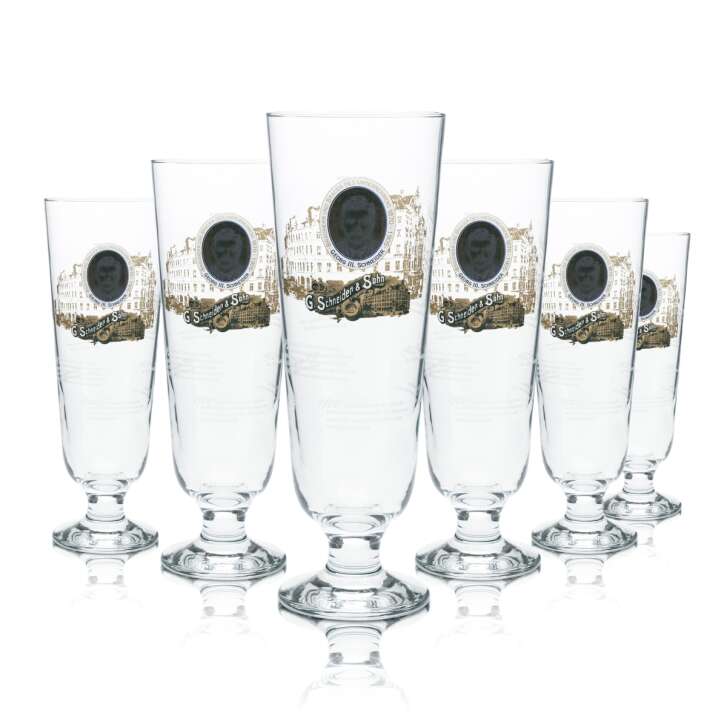 6x Schneider Weisse Bier Glas 0,5l Tulpe Pokal Gläser Sonderedition Georg III