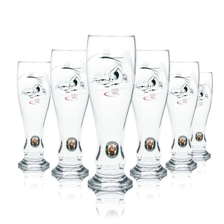 6x Franziskaner Weißbierglas 0,5l Hefe Weizen Gläser Sonderedition Olympia