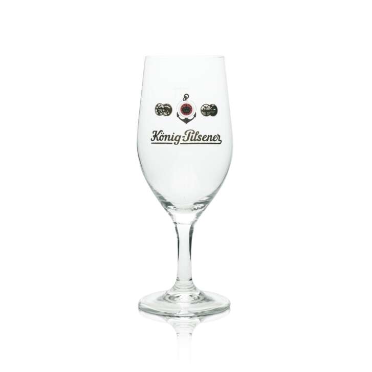 6x König Pilsener Bier Glas 0,4l Tulpe Brauerei Pokal Gläser Stiel Eichstrich