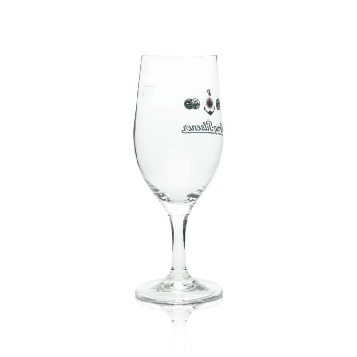 6x König Pilsener Bier Glas 0,4l Tulpe Brauerei Pokal Gläser Stiel Eichstrich
