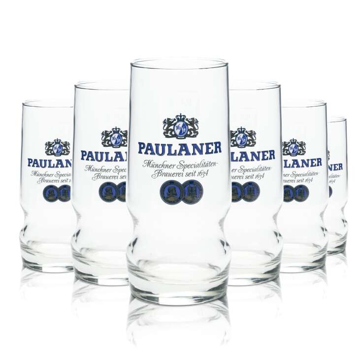 6x Paulaner Glas 0,25l Bier Becher Kontur Gläser Brauerei Bayern Gastro Helles