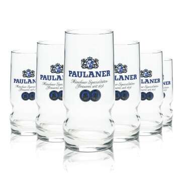 6x Paulaner Glas 0,25l Bier Becher Kontur Gläser...