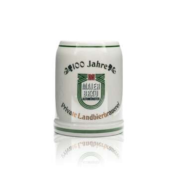 Maierbräu Bier Glas 0,5l Ton Stein Krug Humpen...