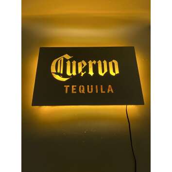 1x Jose Cuervo Tequila Leuchtreklame Schild LED silber mit gelb Licht