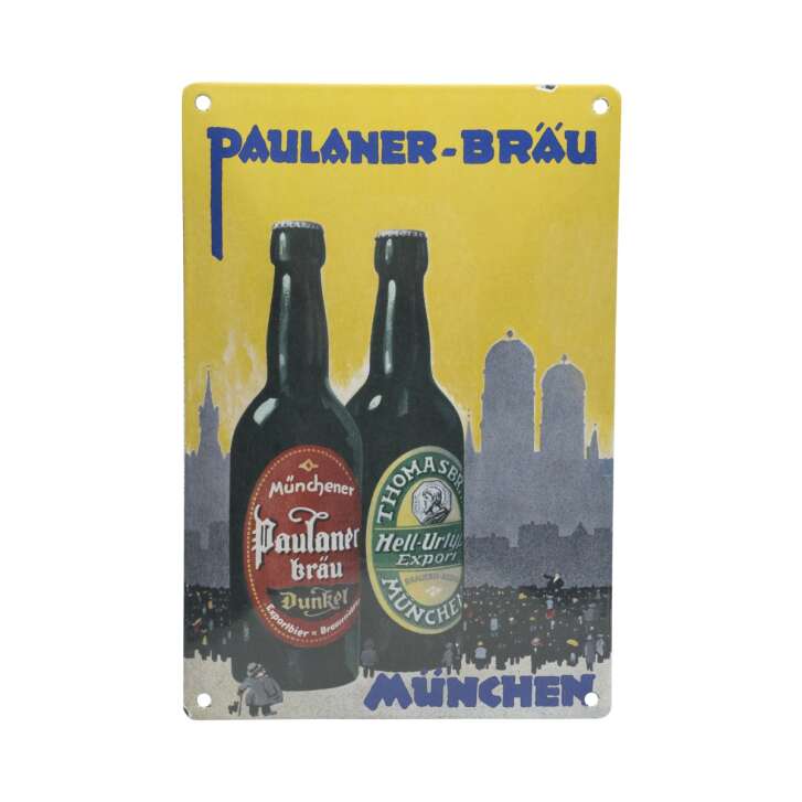 Paulaner Bier Blechschild Email Sammler Selten Limitiert Collect Brauerei Rar
