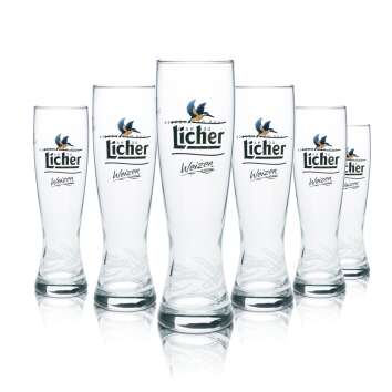 6x Licher Bier Glas 0,5l Hefe Weizen Weißbier...