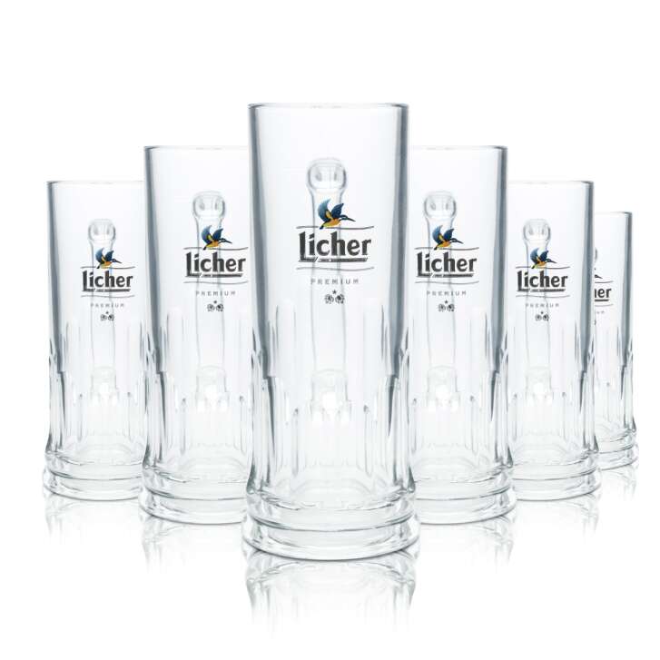 6x Licher Bier Glas 0,3l Krug Humpen Seidel Kontur Gläser Brauerei Pils Gastro