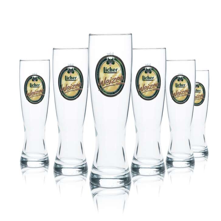 6x Licher Bier Glas 0,5l Hefe Weizen Weißbier Gläser Gastro Brauerei Pils Kneipe