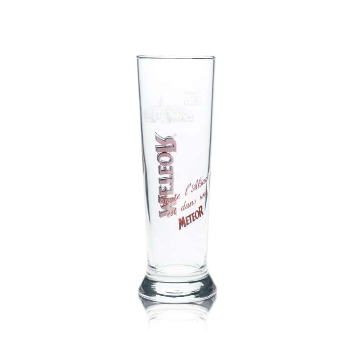 6x Meteor Bier Glas 0,25l Stange Pokal Gläser Gastro Bière Brasserie Elsass Bar