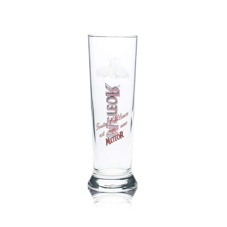 6x Meteor Bier Glas 0,25l Stange Pokal Gläser Gastro Bière Brasserie Elsass Bar