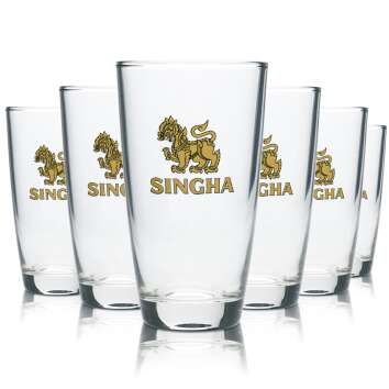 6x Singha Bier Glas 0,25l Becher Tumbler Gläser...