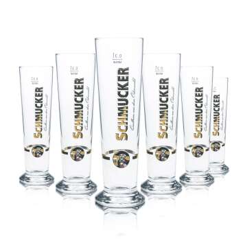 6x Schmucker Bier Glas 0,3l Pokal Stange Gläser...