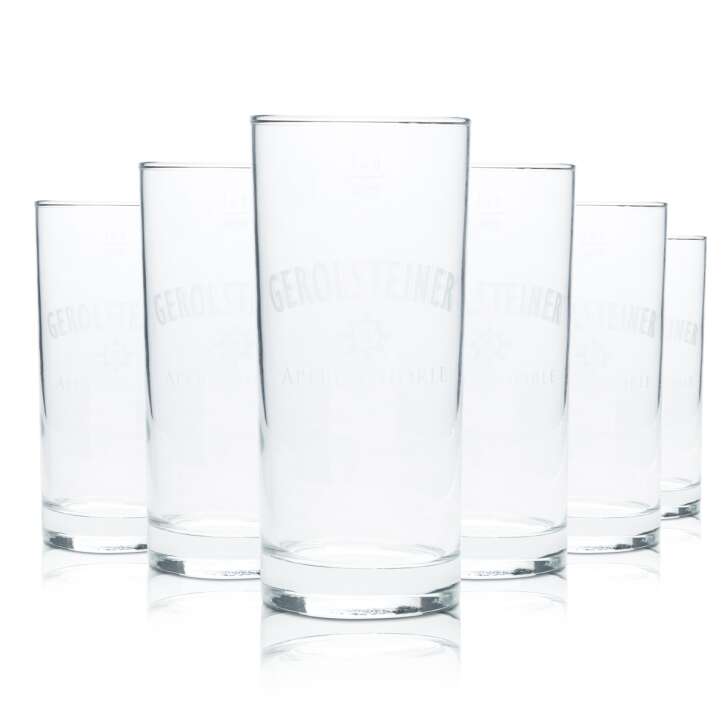 6x Gerolsteiner Wasserglas 0,4l Becher Gläser Apfelschorle Mineral Quelle Gastro