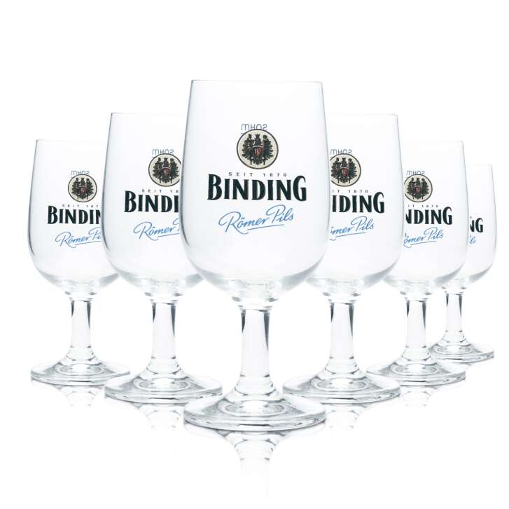 6x Binding Bier Glas 0,2l Pokal Tulpe Gläser Römer Pils Gastro Brauerei Kneipe