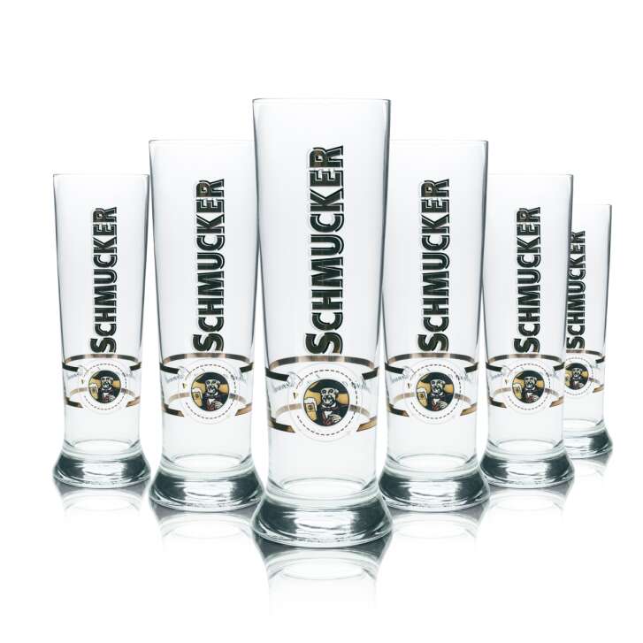 6x Schmucker Bier Glas 0,5l Pokal Stange Tulpe Gläser Gastro Kneipe Pils Märzen